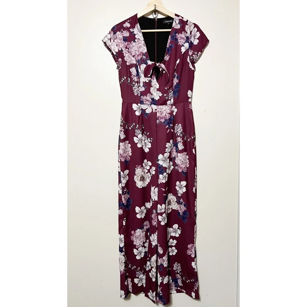 Yumi Kim Floral Tie Front Jumpsuit S - Picture 1 of 12